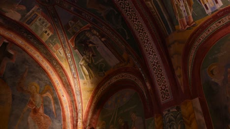 Intricate-fresco-paintings-on-the-ceiling-of-the-historic-Novalesa-Abbey