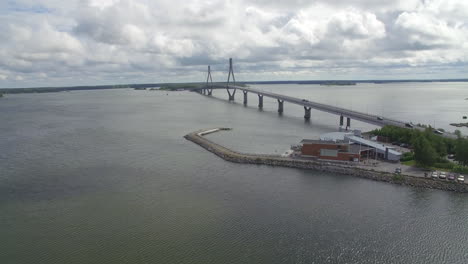 Slow-flying-drone-shot-of-Replot-Bridge-of-Raippaluoto