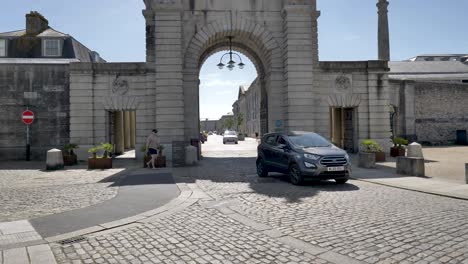 Entrance-to-the-Royal-William-Yard-in-Plymouth,-Devon-UK,-July-2024