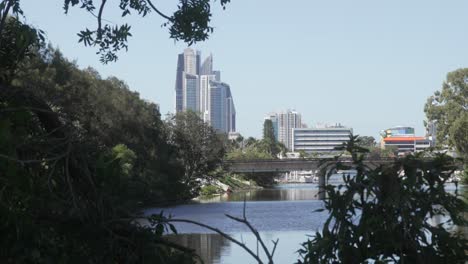 Gold-Coast-city-in-Australia,-urban-city-skyline-and-Nerang-River