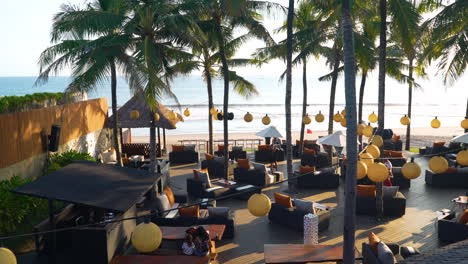 Woobar-Bali---Seminyak-Beach-Club-at-W-Bali-Hotel-at-Sunset---High-Angle-View