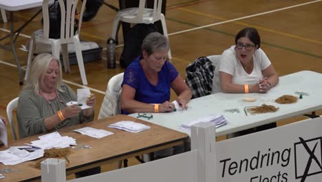 Women-count-the-votes-for-the-general-election-in-Clacton,-Essex,-UK