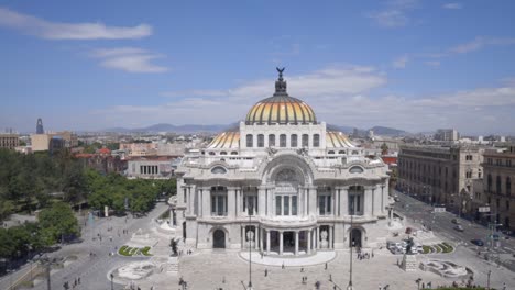 Palace-of-Fine-Arts-exterior-building,-Mexico-CIty-CDMX-Palacio-de-Bellas-Artes