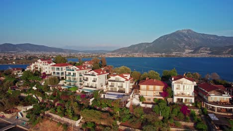 Drone-Flying-Over-Şövalye-Adasi,-Knight-Island,-in-Fethiye,-Türkiye