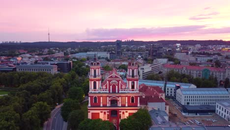 Approaching-entrance-view-to-the-Church-of-Saints-Philip-and-James,-Vilnius,-Lithuania