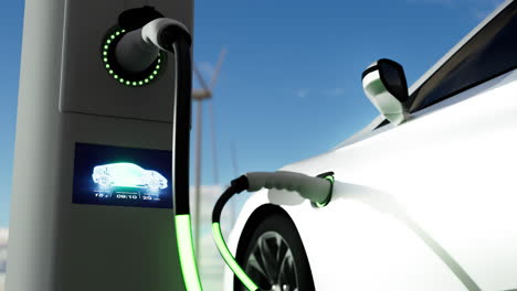 Realistic-3d-rendering-of-Electric-vehicle-charging-port-plugging-in-car