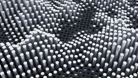 Abstract-trypophobic-background-with-cluster-holes-and-sticks-moving-up-and-down-through-them.-Design.-Wavy-background-with-grid-and-columns