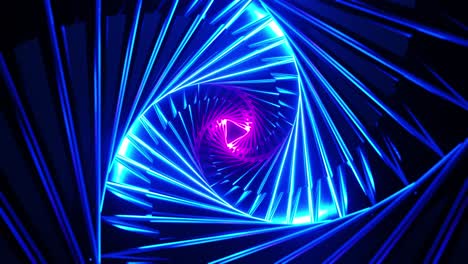 Flight-Through-a-Neon-Triangle-Tunnel.-Infinitely-looped-animation