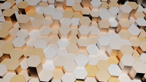 Hexagons-move-on-surface.-Design.-Surfaces-with-moving-columns-of-hexagons.-Beautiful-pillars-rise-above-surface-in-shape-of-honeycombs.