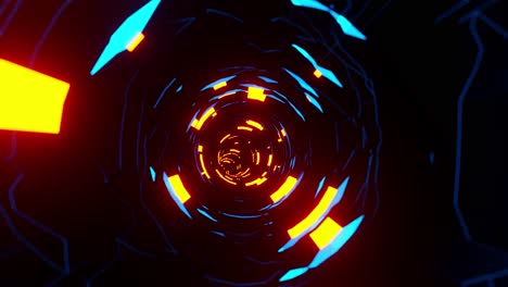 Very-colorful-animation-of-circular-object-in-the-dark.-Infinitely-looped-animation