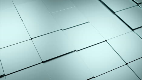 3D-surface-with-moving-tiles.-Design.-Metal-square-tile-moves-on-surface.-Smooth-square-tile-moves-in-waves-on-surface.