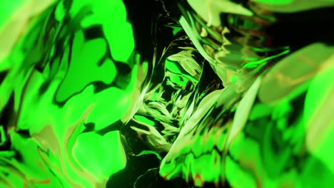 Green-liquid-flowing-in-weightlessness.-Infinitely-looped-animation.