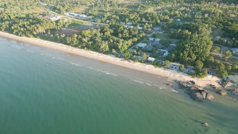 Ariel-View-Pugu-Y-Siar-Village-Beach,-Kuching,-Sarawak