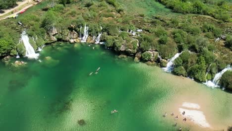 Zrmanja-river-in-Zadar-county,-natural-oasis-with-green-and-clear-waters-and-temperatures-ideal-for-refreshing-swim