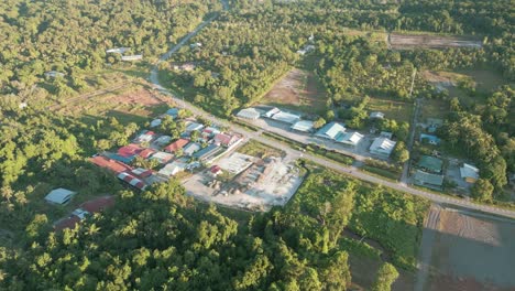 Ariel-View-Pugu-Y-Siar-Village-Beach,-Kuching,-Sarawak