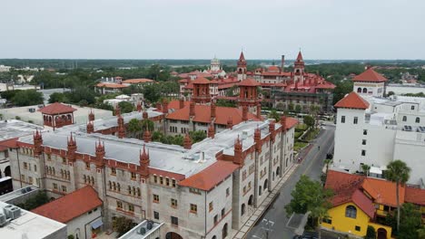 Vista-Aérea-Del-Histórico-Museo-Lightner-Y-Flagler-College-En-El-Centro-De-St.