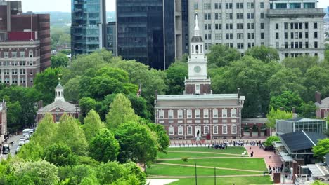 Salón-De-La-Independencia-En-El-Distrito-Histórico-Del-Centro-De-Filadelfia