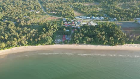 Ariel-View-Pugu-Y-Siar-Village-Beach,-Kuching,-Sarawak