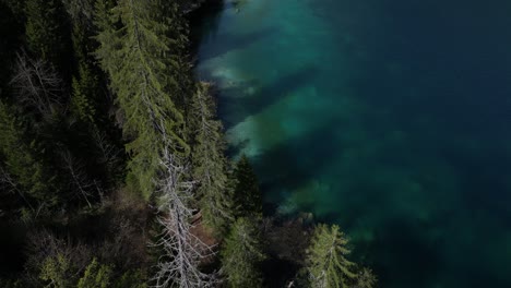 Toma-Aérea-Del-Maravilloso-Lago-Cresta-En-El-Corazón-De-La-Naturaleza,-Suiza