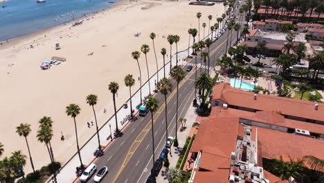 Birds-Eye-View-of-Downtown-Santa-Barbara,-California