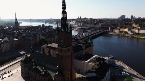 Forward-Drone-Flight-Past-Riddarholmen-Church