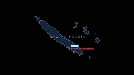 Blue-stylized-New-Caledonia-map-with-Noumea-capital-city-and-geographic-coordinates-on-black-background