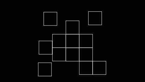 Komposition-Aus-Weißen-Quadraten-Auf-Schwarzem-Hintergrund