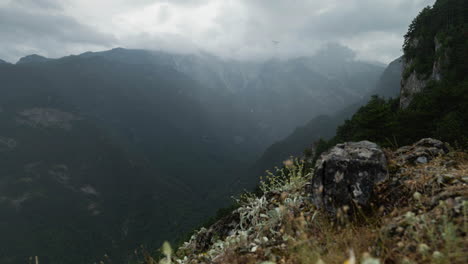 Dramatic-Timelapse-starting-to-rain-Mountain-Olympus-peaks-covered-in-clouds-moving-Greece-Motorized-dolly