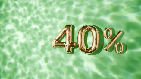 Golden-40%-Floating-Above-Water-Ripples-on-green-background