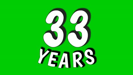 33-years-digit-animation-motion-graphics-on-green-screen