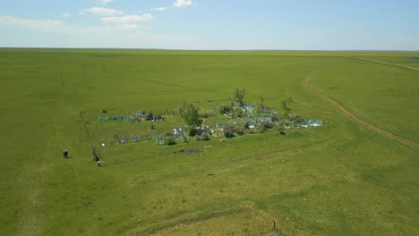 Plants-Nursery-In-Green-Fields---Aerial-Drone-Shot