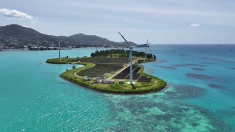 Turbina-Eólica-En-Victoria-En-Las-Islas-Seychelles-Seychelles