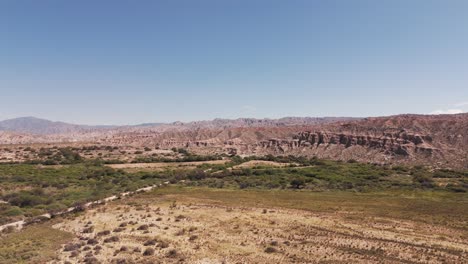 The-mystical-Route-40-in-northern-Salta,-Argentina,-approaching-the-famous-"Quebrada-de-las-Flechas