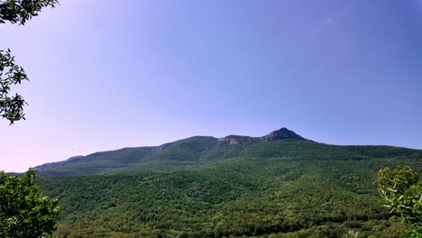 A-panoramic-view-of-Mount-Sudak-in-Crimea,-Russia