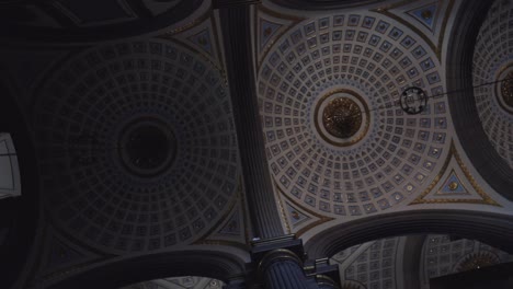 Catholic-religious-cathedral-church-interior-cupola-small-dome,-Puebla-Mexico