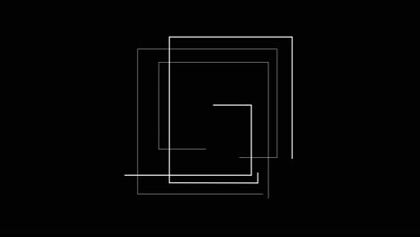 Geometrische-Komposition-Aus-Linien-Und-Quadraten-Auf-Schwarzem-Hintergrund