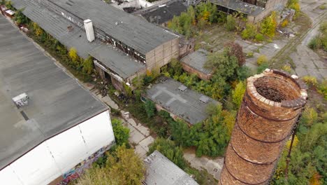 Abandoned-site-,-chimney-in-focus