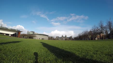 Amsterdam-city-timelapse-at-the-Park,-Amsterdam,-Netherlands