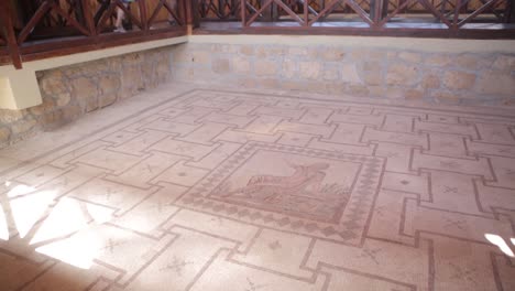 Weite-Aufnahme-Des-Mosaiks-Von-Narziss-Im-Haus-Des-Dionysos-In-Paphos,-Zypern