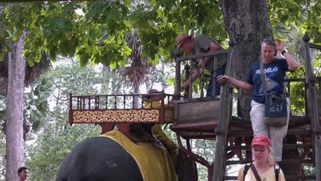 La-Familia-Desmonta-Después-De-Un-Paseo-En-Elefante-Cerca-De-Angkor-Wat.