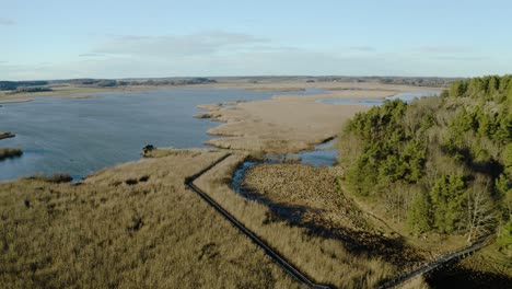 Luftaufnahme-Des-Naturschutzgebietes-Hjälstaviken-In-Schweden