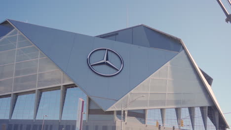 This-is-a-hand-held-shot-of-Mercedes-Benz-Stadium-from-the-street-view