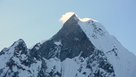 Machapuchare---The-Fishtail-Mountain,-Nepalese-Himalayas---Timelapse