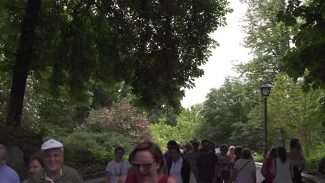 People-walking-at-Retiro-Park-in-Madrid-Spain