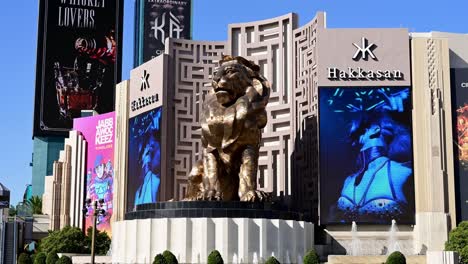 Estatua-Del-León-De-Mgm-En-El-Strip-De-Las-Vegas