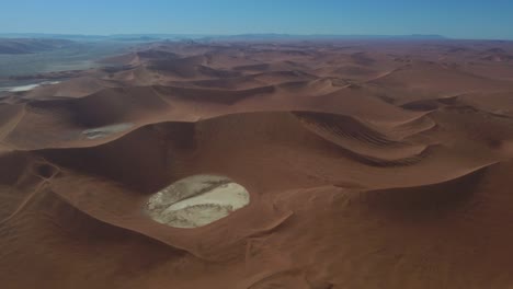 Drone-shot-of-the-Namib-desert-in-Namibia---drone-is-hovering-over-the-beautiful-desert-landscape