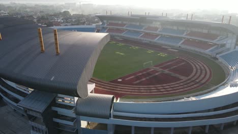 Aerial-view,-Mandala-Krida-Stadium,-Yogyakarta-in-the-morning