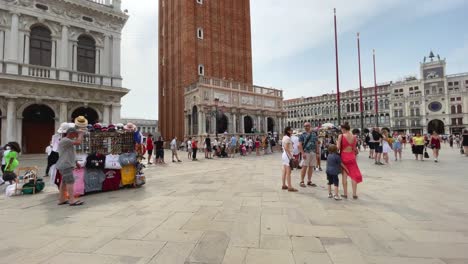 Campanile-Tower-in-Piazza-San-Marco,-Venice,-Italy