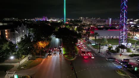 Pulsierendes-Nachtleben-Im-Icon-Park-Und-International-Drive-In-Orlando,-Florida