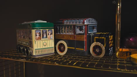 Vintage-Hershey-chocolate-tin-vehicles-displayed-at-Zagreb's-Chocolate-Museum